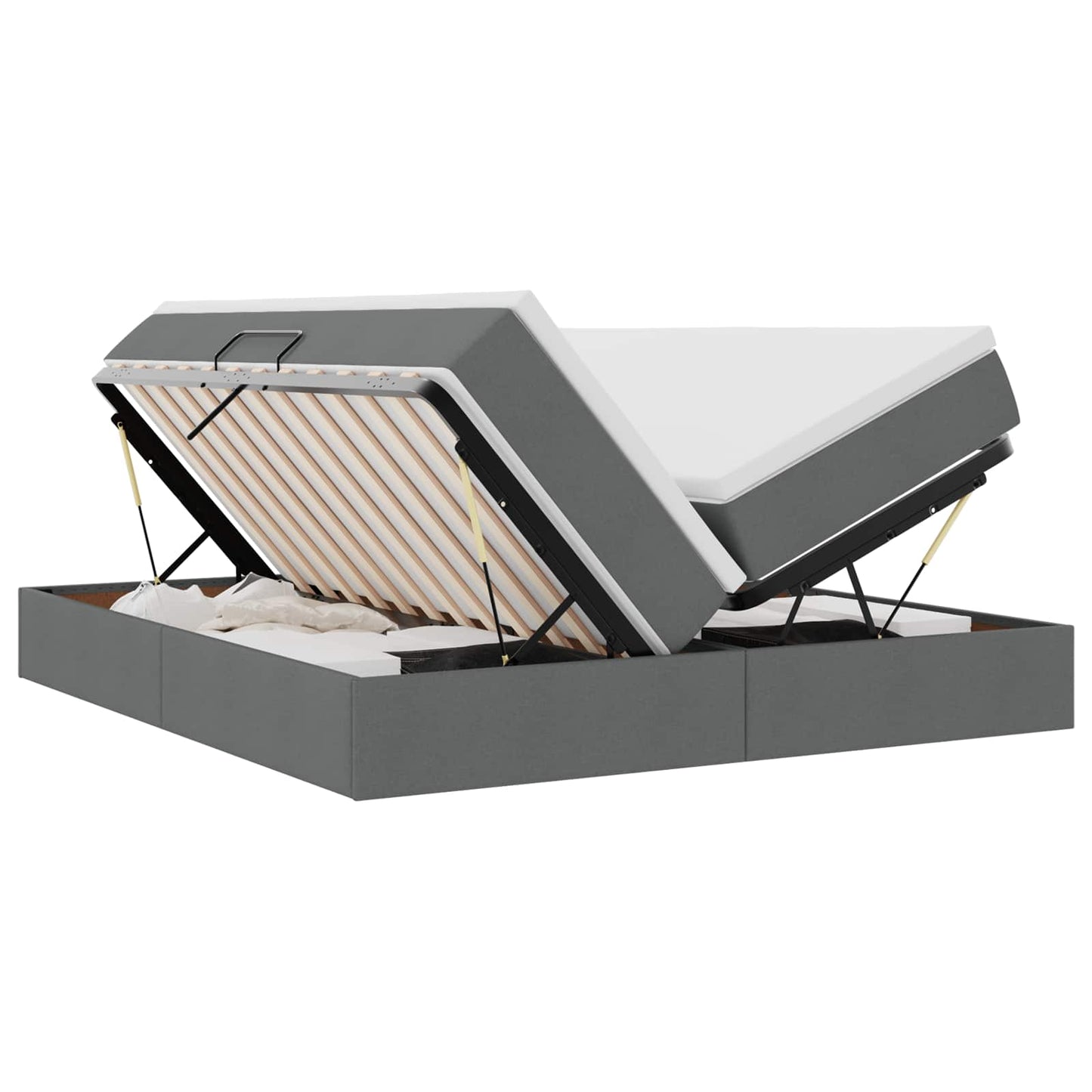 Letto con contenitore e materasso Grigio scuro 200 x 200 cm | homemem39