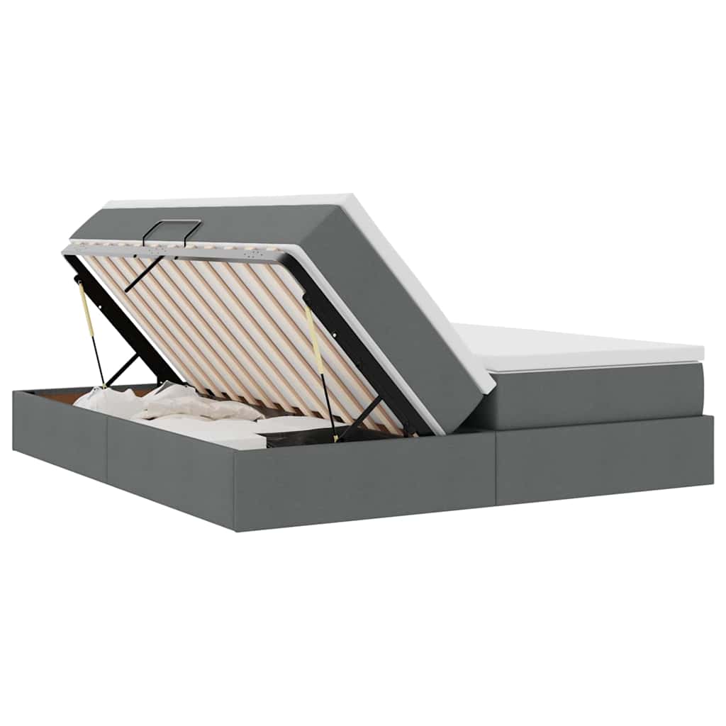 Letto con contenitore e materasso Grigio scuro 200 x 200 cm | homemem39