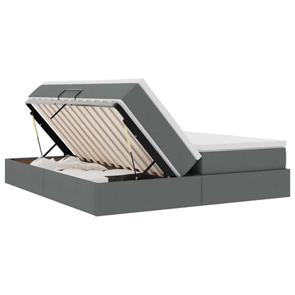 Letto con contenitore e materasso Grigio scuro 200 x 200 cm | homemem39
