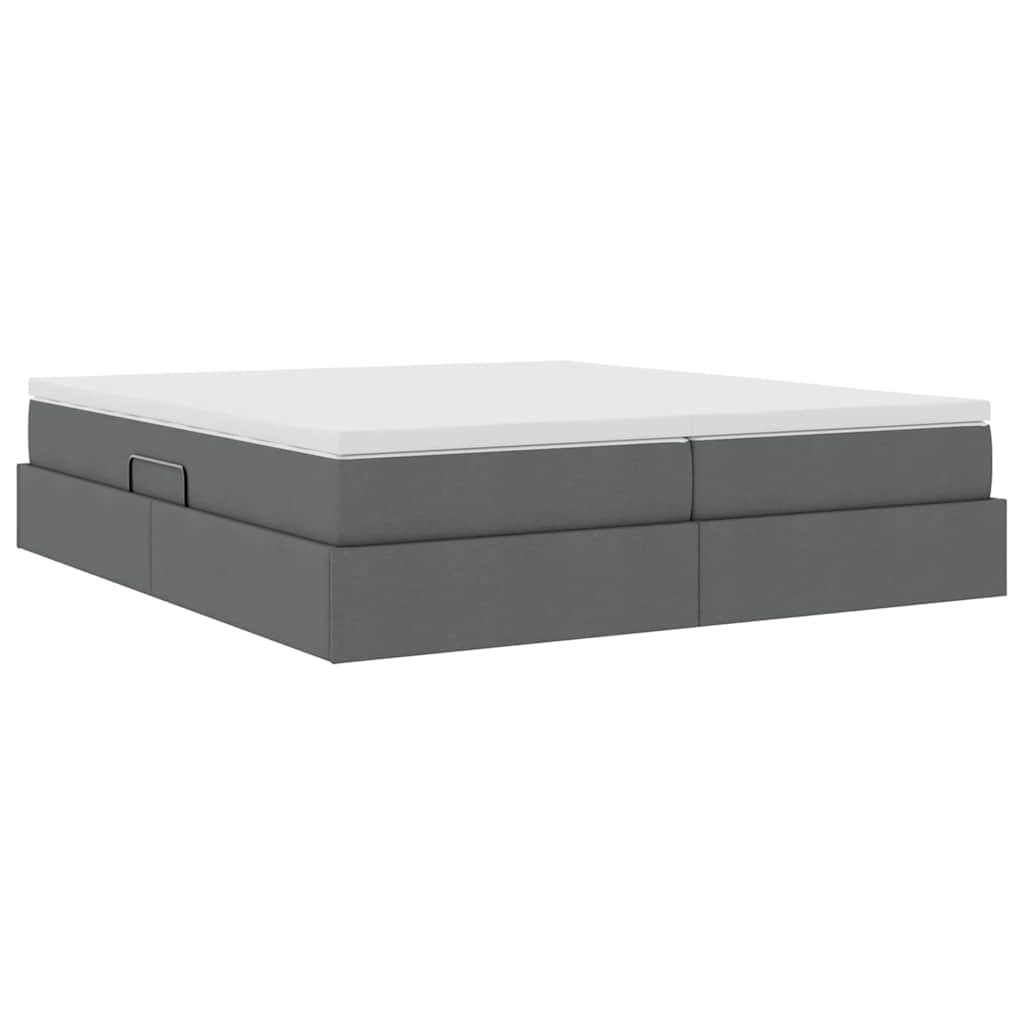 Letto con contenitore e materasso Grigio scuro 200 x 200 cm | homemem39