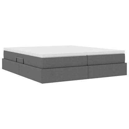 Letto con contenitore e materasso Grigio scuro 200 x 200 cm