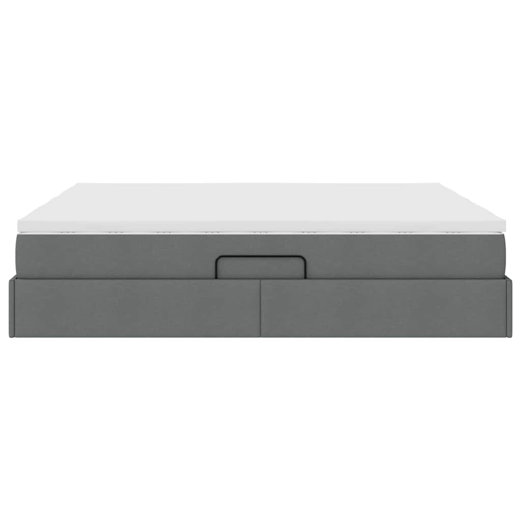 Letto con contenitore e materasso Grigio scuro 200 x 200 cm | homemem39