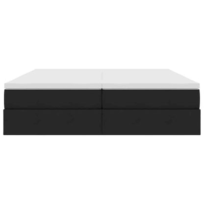 Letto con contenitore e materasso Nero 200 x 200 cm Poliestere | homemem39