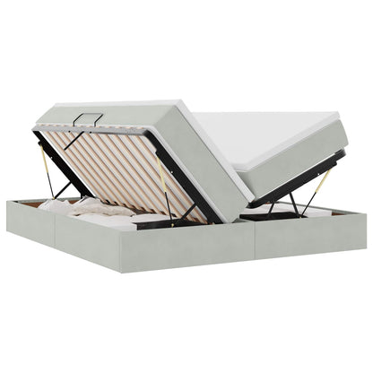 Letto con contenitore e materasso Grigio chiaro 180 x 200 cm | homemem39