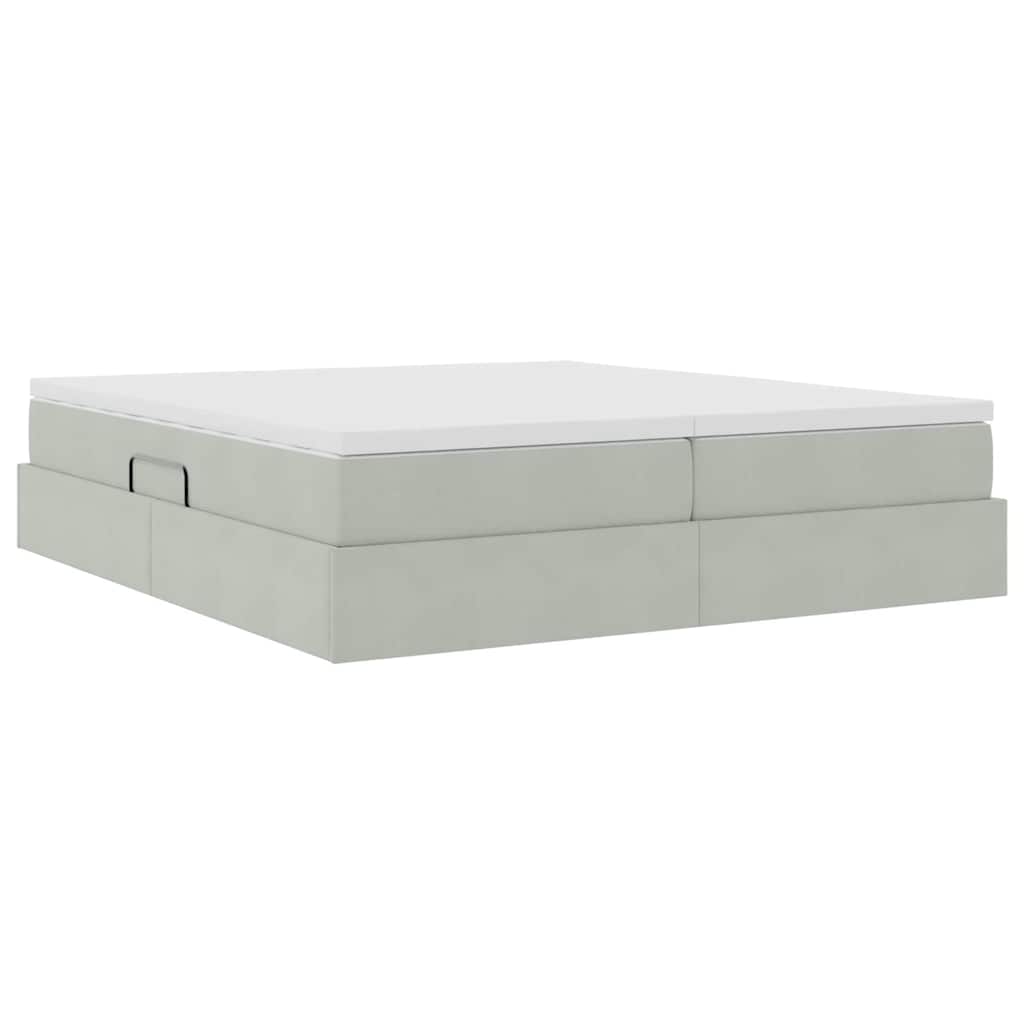Letto con contenitore e materasso Grigio chiaro 180 x 200 cm | homemem39