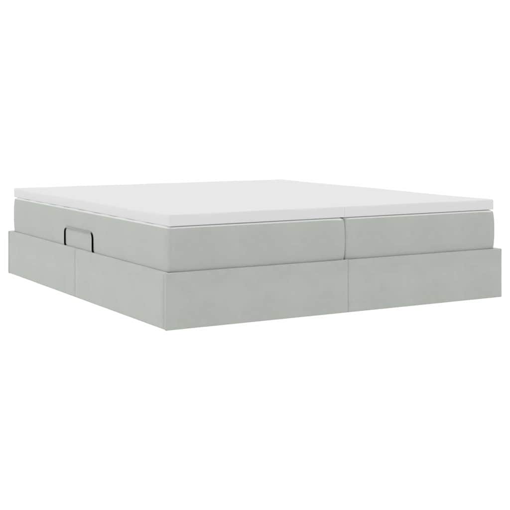 Letto con contenitore e materasso Grigio chiaro 180 x 200 cm | homemem39