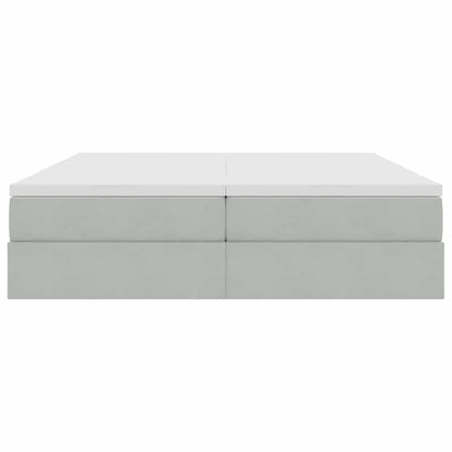 Letto con contenitore e materasso Grigio chiaro 180 x 200 cm