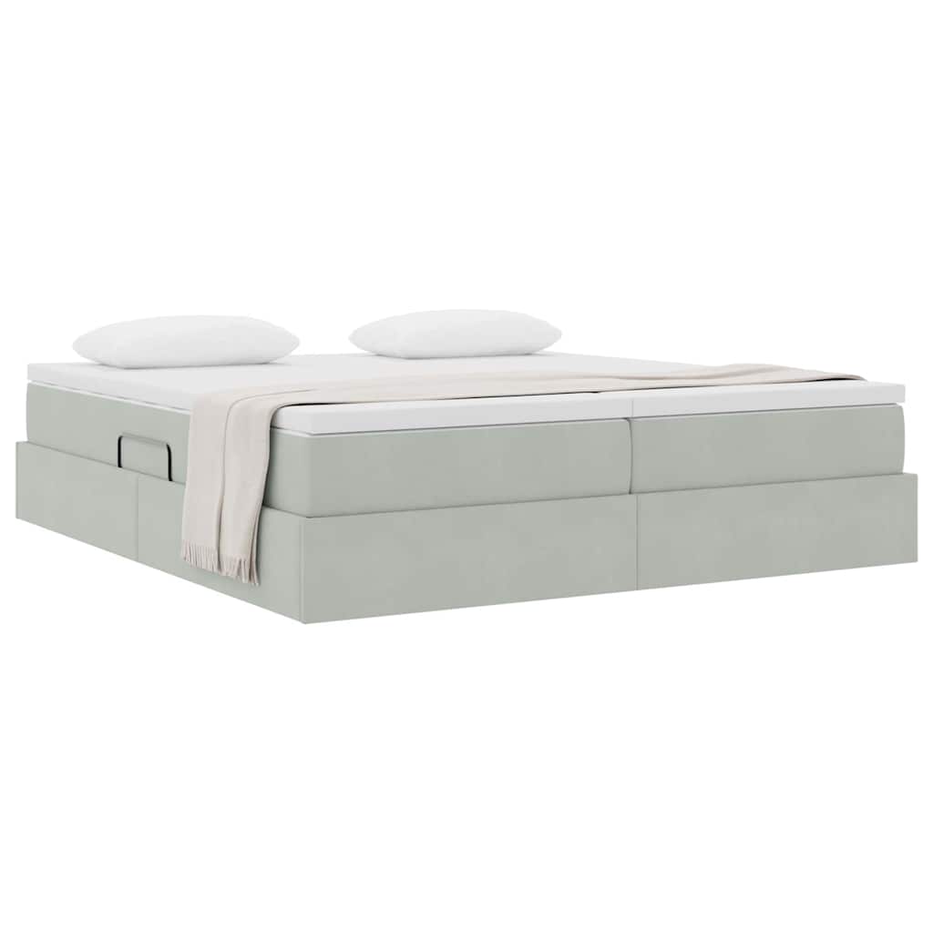 Letto con contenitore e materasso Grigio chiaro 180 x 200 cm | homemem39