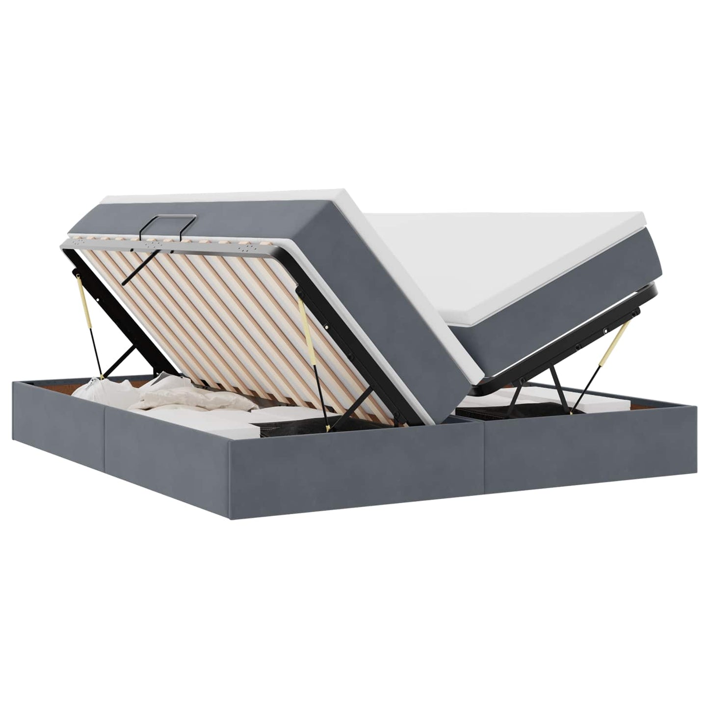 Letto con contenitore e materasso Grigio scuro 180 x 200 cm | homemem39