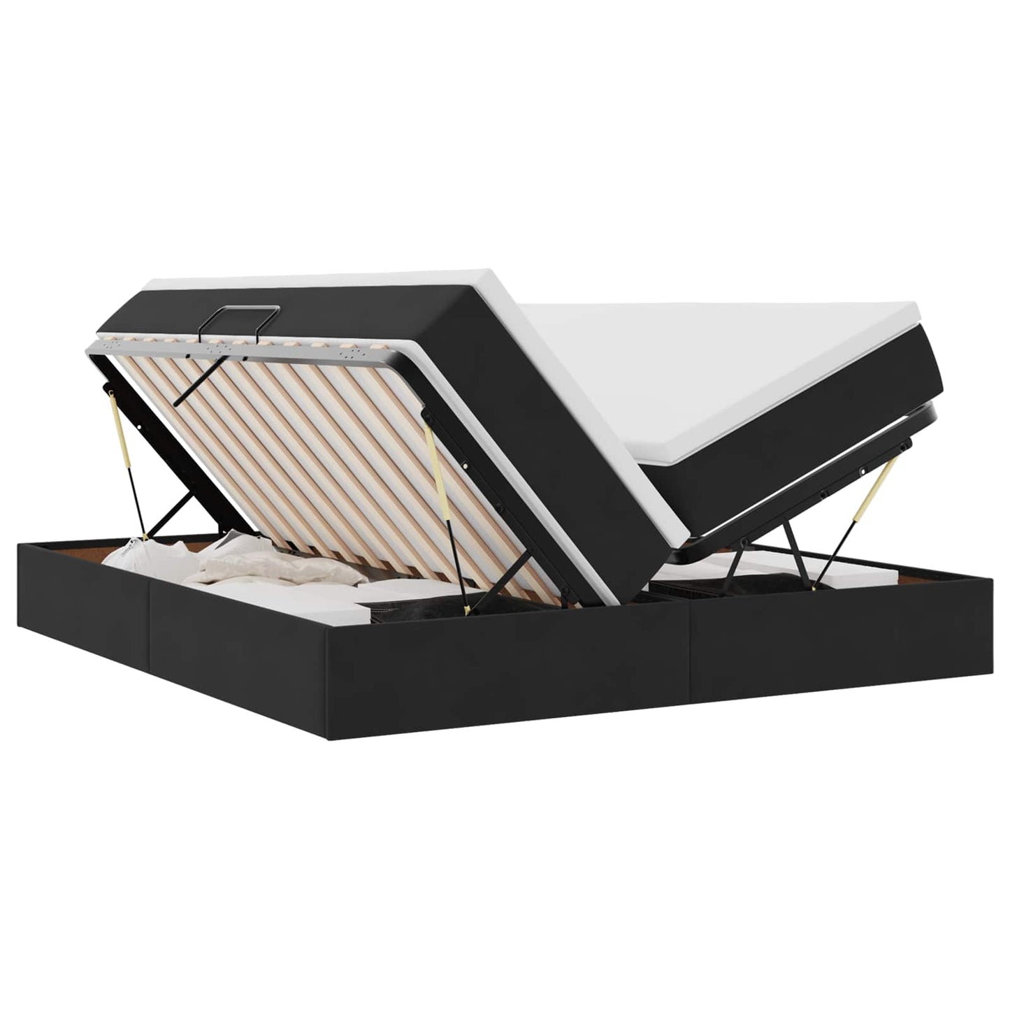 Letto con contenitore e materasso Nero 180 x 200 cm Velluto | homemem39