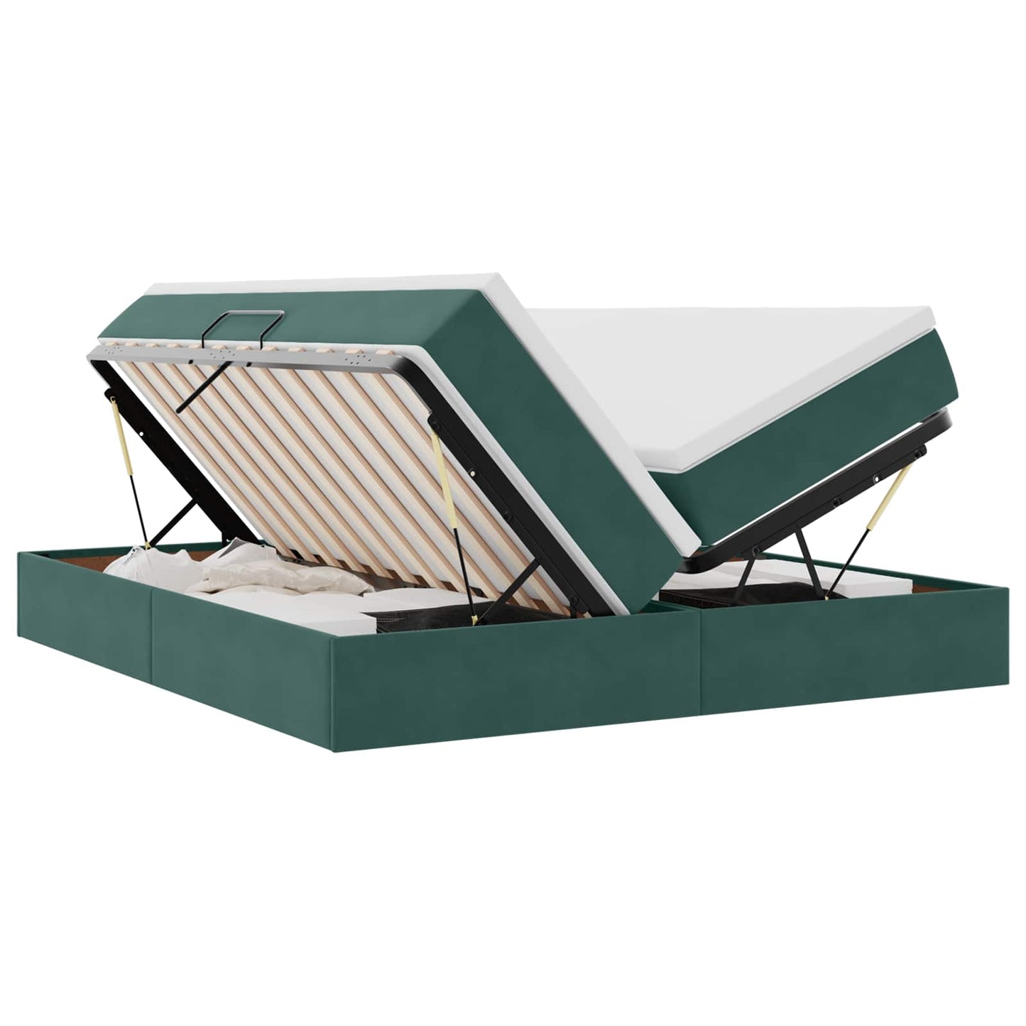 Letto con contenitore e materasso Verde Scuro 180 x 200 cm | homemem39