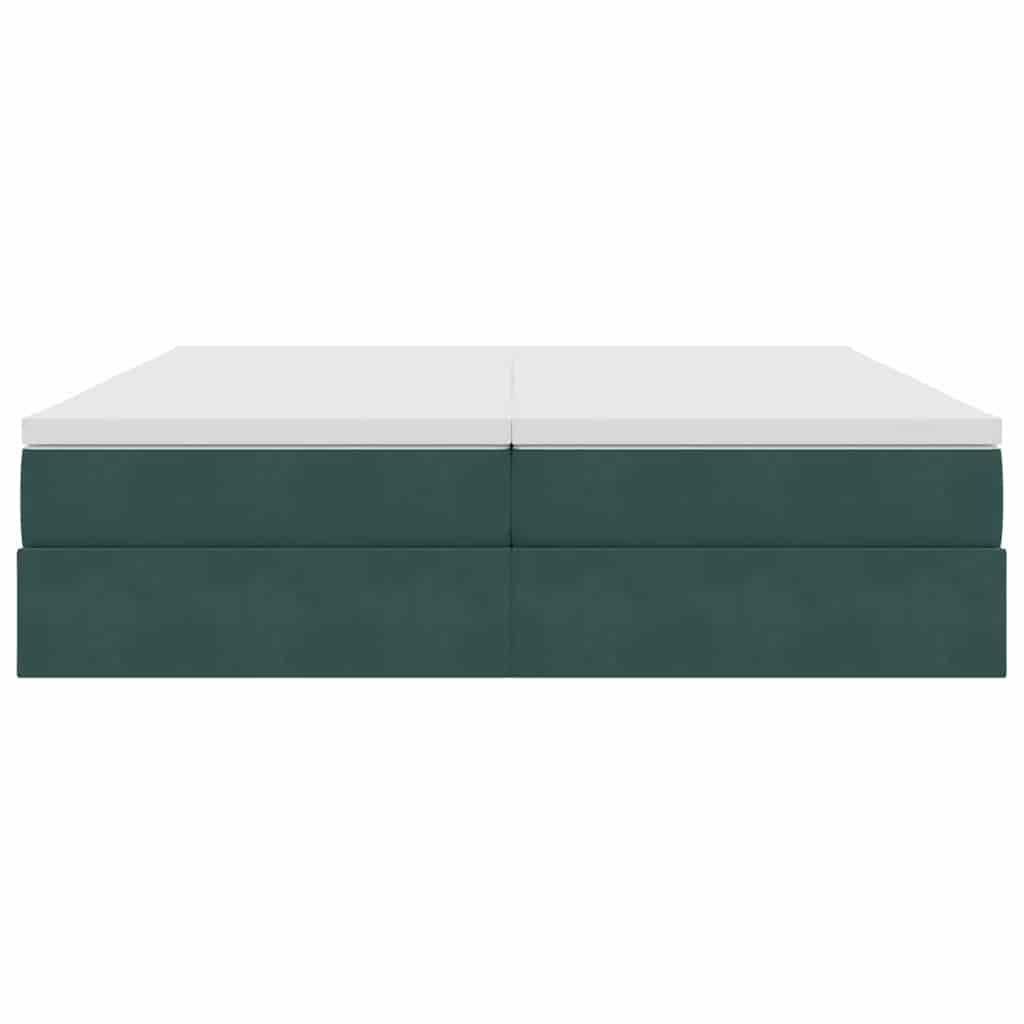Letto con contenitore e materasso Verde Scuro 180 x 200 cm