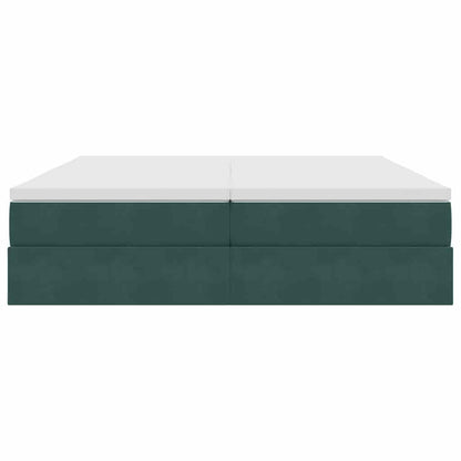 Letto con contenitore e materasso Verde Scuro 180 x 200 cm