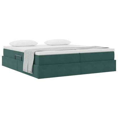 Letto con contenitore e materasso Verde Scuro 180 x 200 cm | homemem39