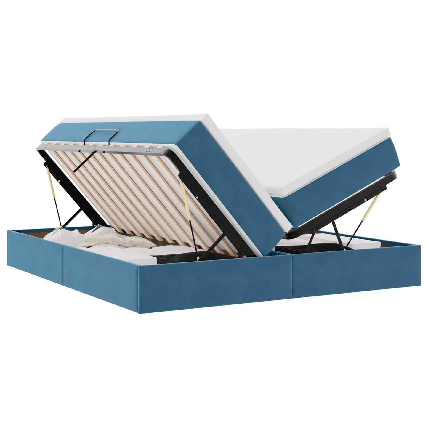 Letto con contenitore e materasso Blu Scuro 180 x 200 cm | homemem39