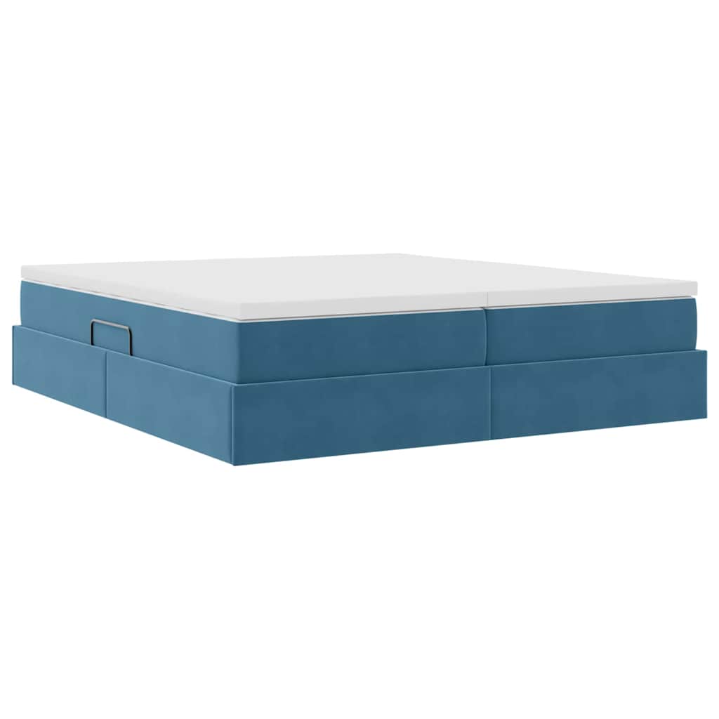 Letto con contenitore e materasso Blu Scuro 180 x 200 cm | homemem39
