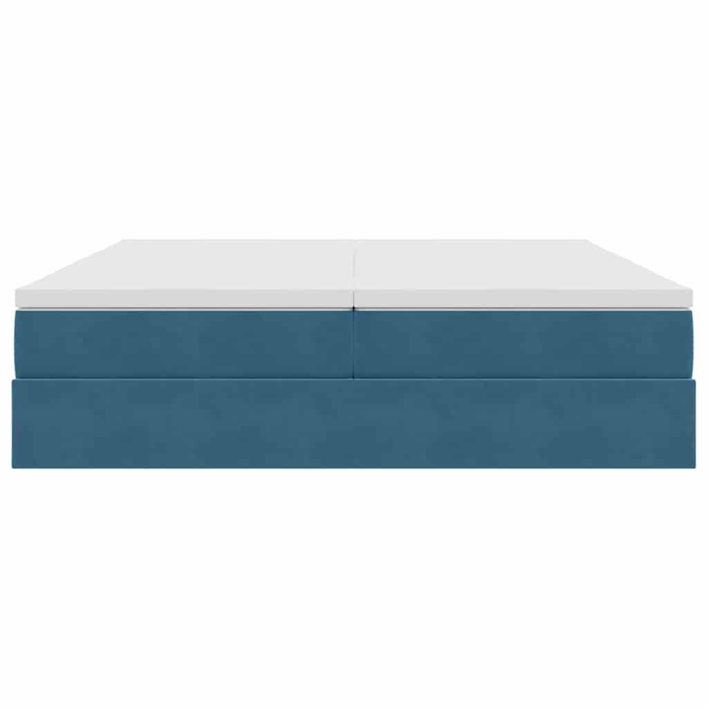 Letto con contenitore e materasso Blu Scuro 180 x 200 cm | homemem39