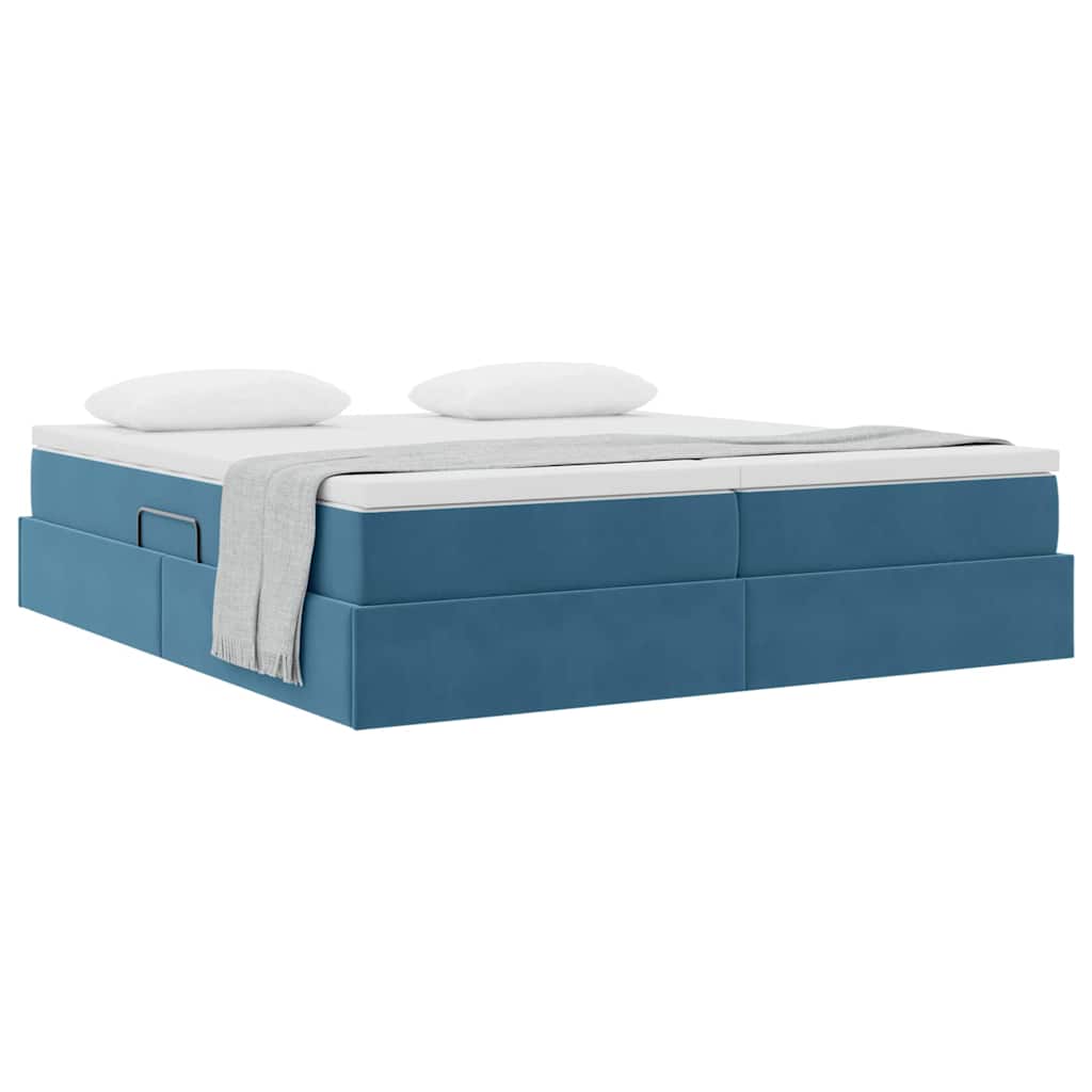 Letto con contenitore e materasso Blu Scuro 180 x 200 cm | homemem39