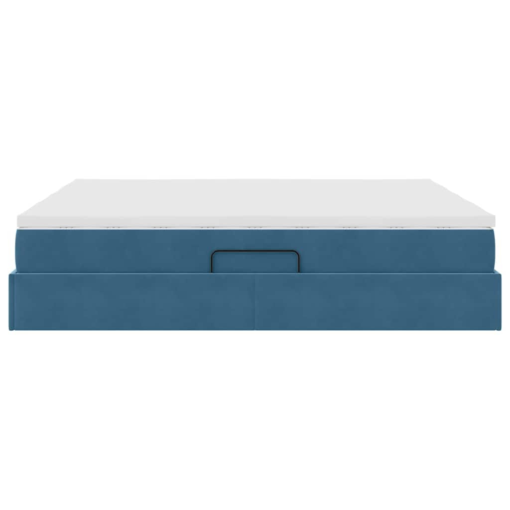 Letto con contenitore e materasso Blu Scuro 180 x 200 cm | homemem39