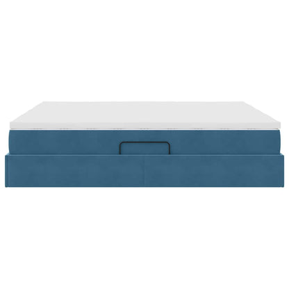 Letto con contenitore e materasso Blu Scuro 180 x 200 cm | homemem39