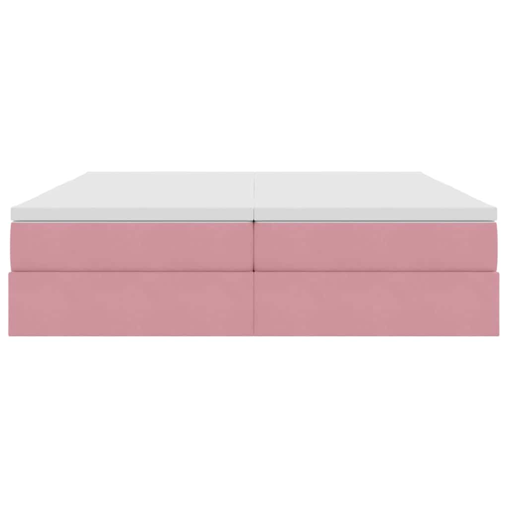 Letto con contenitore e materasso Rosa 180 x 200 cm Velluto | homemem39