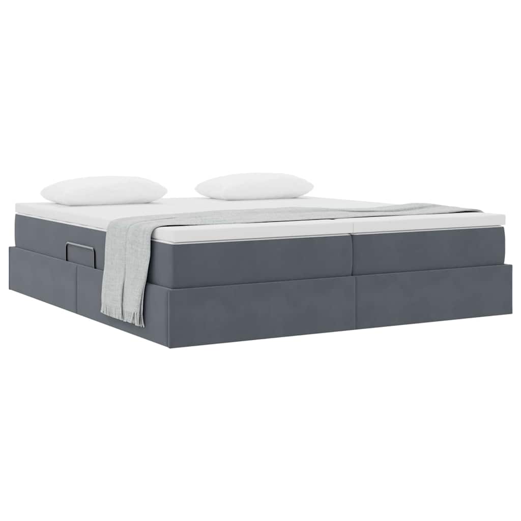Letto con contenitore e materasso Grigio scuro 200 x 200 cm | homemem39