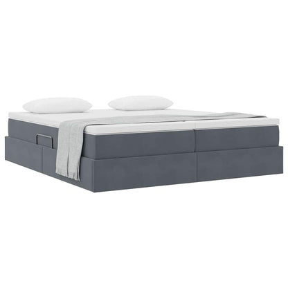 Letto con contenitore e materasso Grigio scuro 200 x 200 cm | homemem39