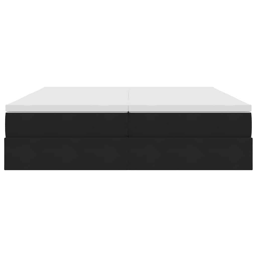 Letto con contenitore e materasso Nero 200 x 200 cm Velluto | homemem39