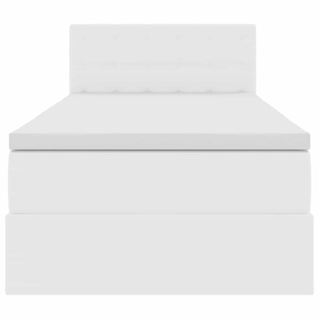 Letto con contenitore e materasso Bianco Puro 90 x 190 cm | homemem39