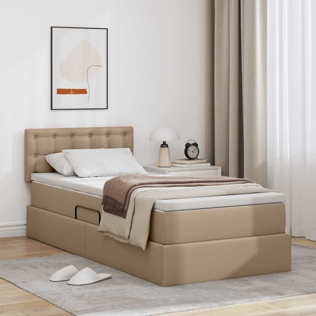 Letto con contenitore e materasso Cappuccino 90 x 190 cm | homemem39