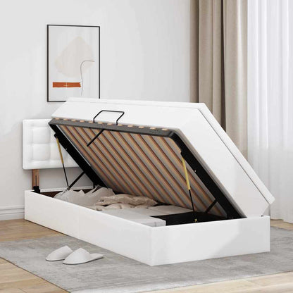 Letto con contenitore e materasso Bianco Puro 90 x 200 cm | homemem39