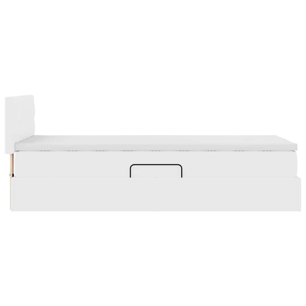 Letto con contenitore e materasso Bianco Puro 90 x 200 cm