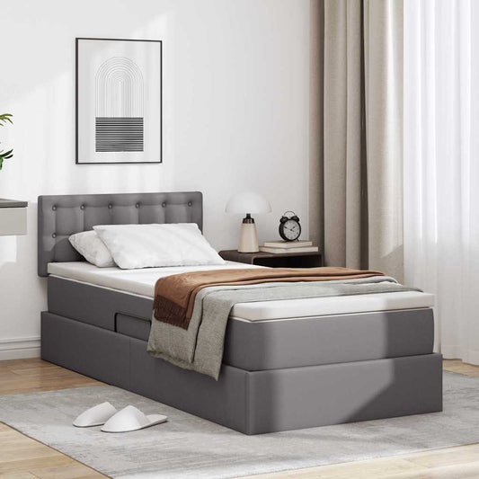 Letto con contenitore e materasso Grigio 90 x 200 cm | homemem39