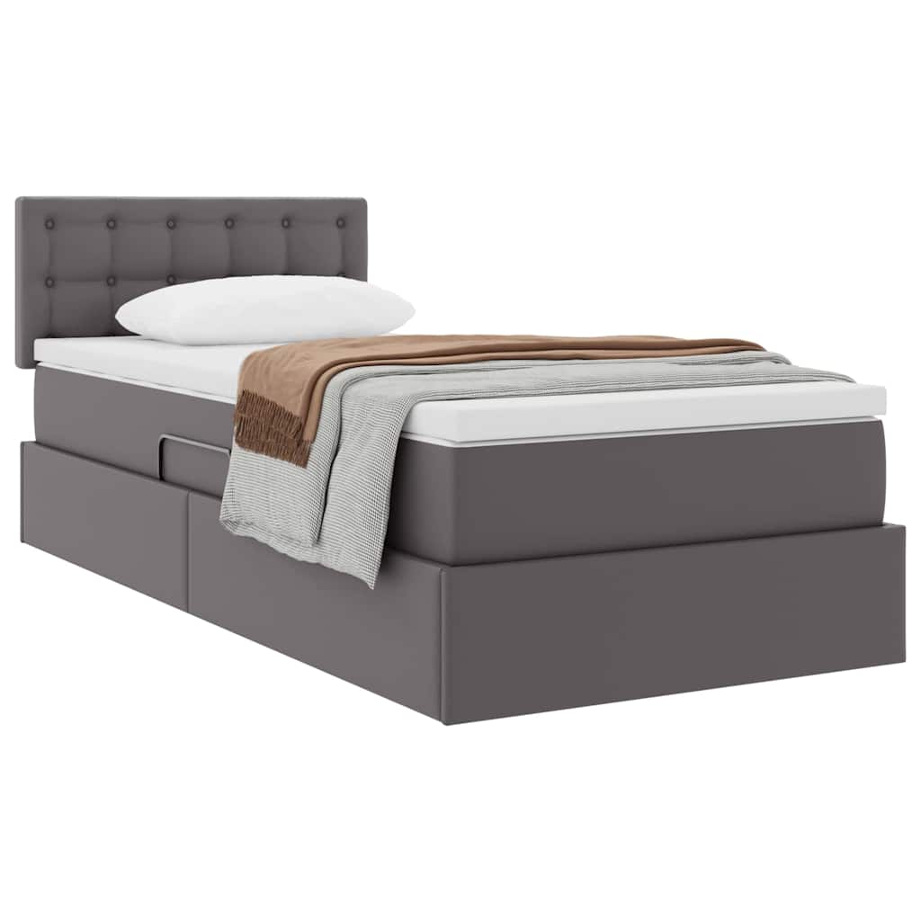Letto con contenitore e materasso Grigio 90 x 200 cm | homemem39