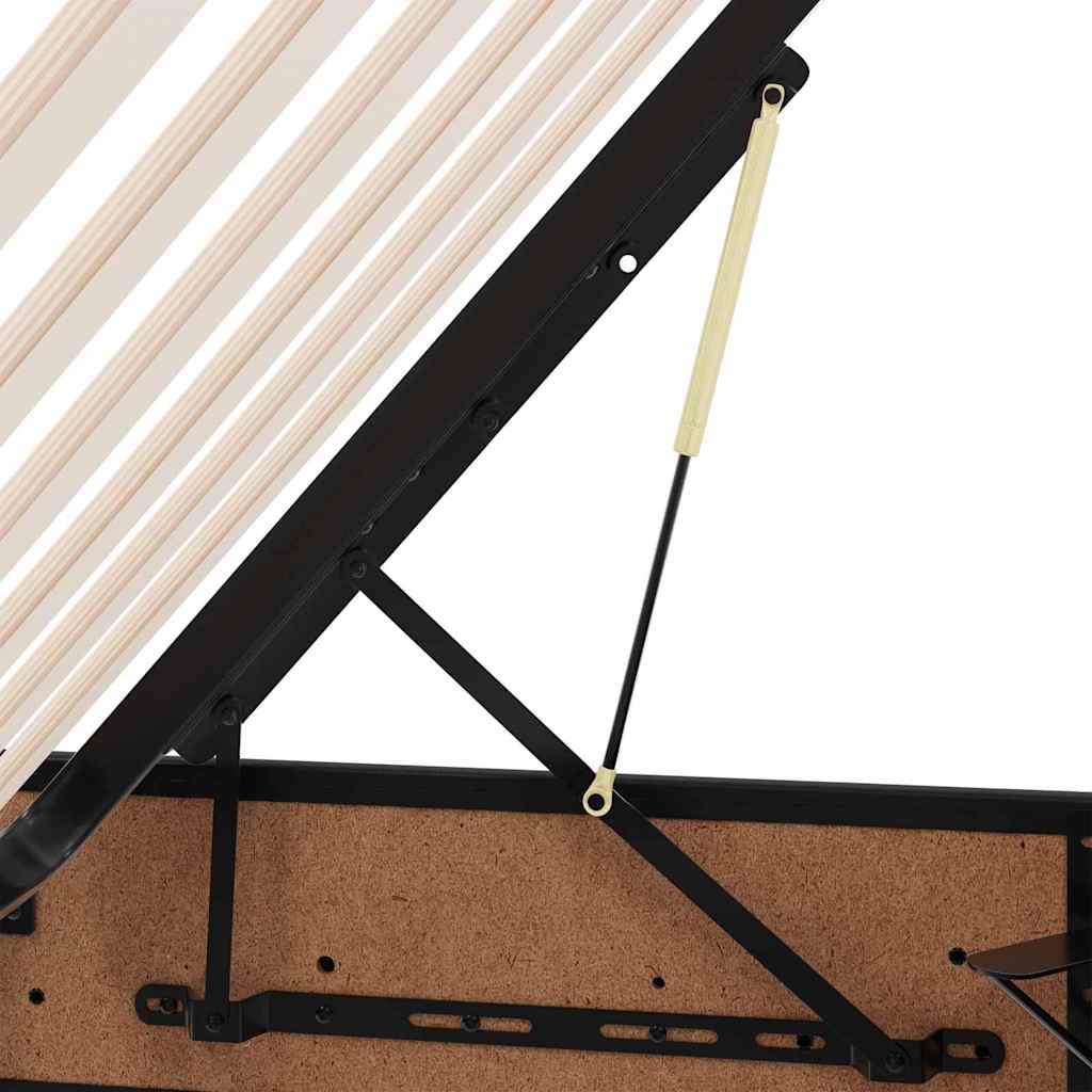 Letto con contenitore e materasso Nero 100 x 200 cm