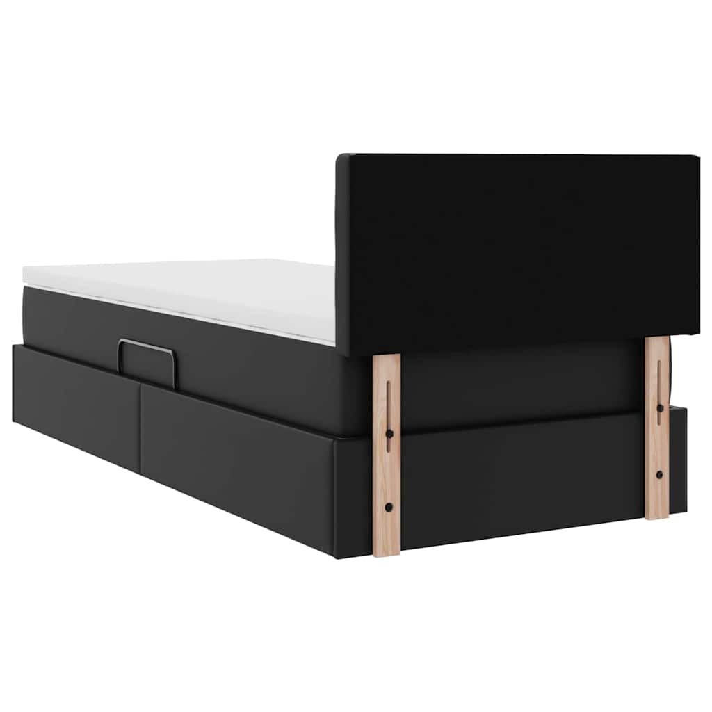 Letto con contenitore e materasso Nero 100 x 200 cm | homemem39