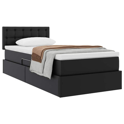 Letto con contenitore e materasso Nero 100 x 200 cm | homemem39