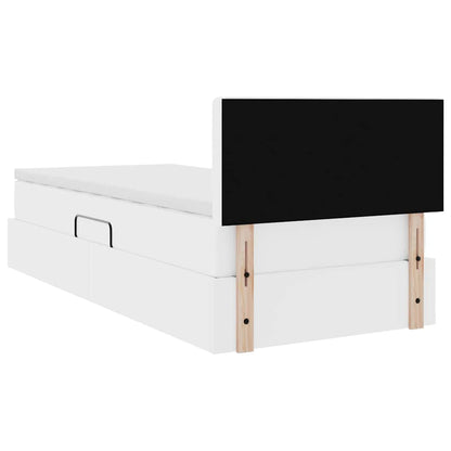Letto con contenitore e materasso Bianco Puro 100 x 200 cm