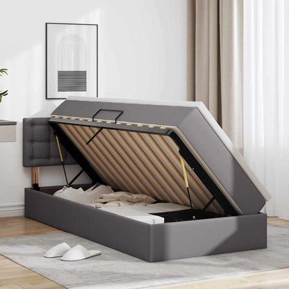 Letto con contenitore e materasso Grigio 100 x 200 cm | homemem39