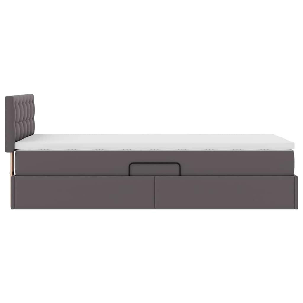 Letto con contenitore e materasso Grigio 100 x 200 cm
