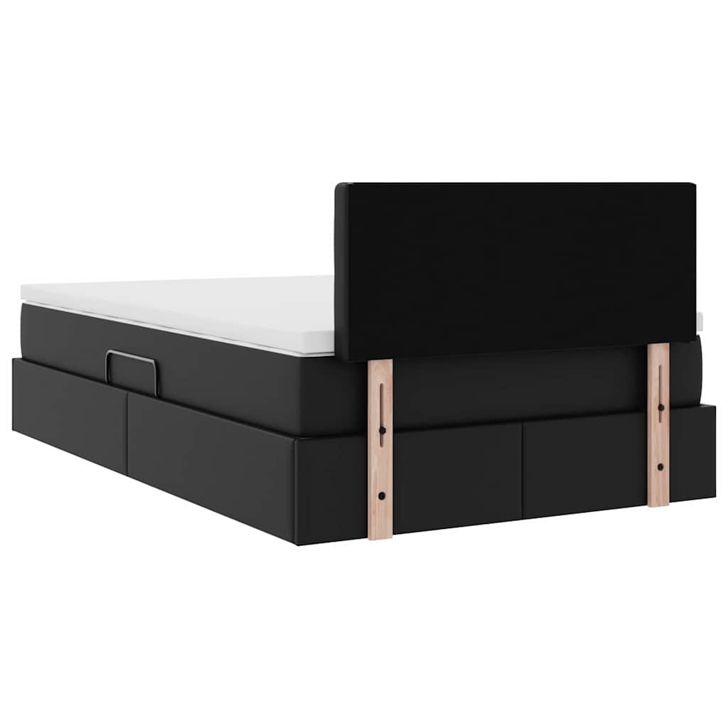 Letto con contenitore e materasso Nero 120 x 190 cm