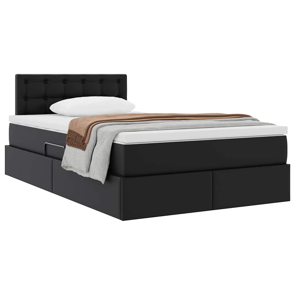 Letto con contenitore e materasso Nero 120 x 190 cm | homemem39