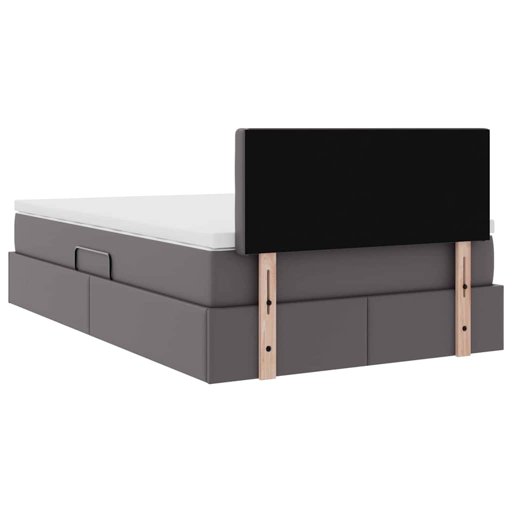 Letto con contenitore e materasso Grigio 120 x 190 cm
