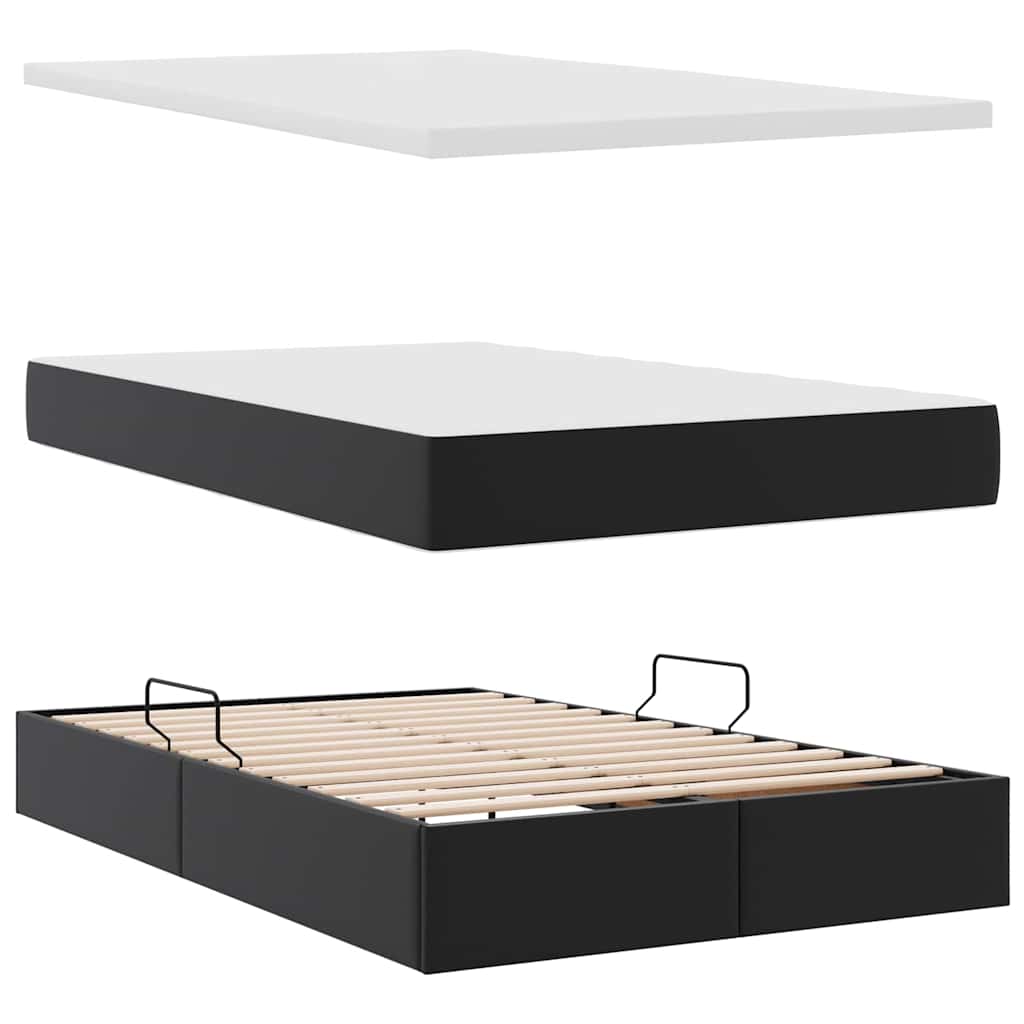 Letto con contenitore e materasso Nero 120 x 200 cm | homemem39
