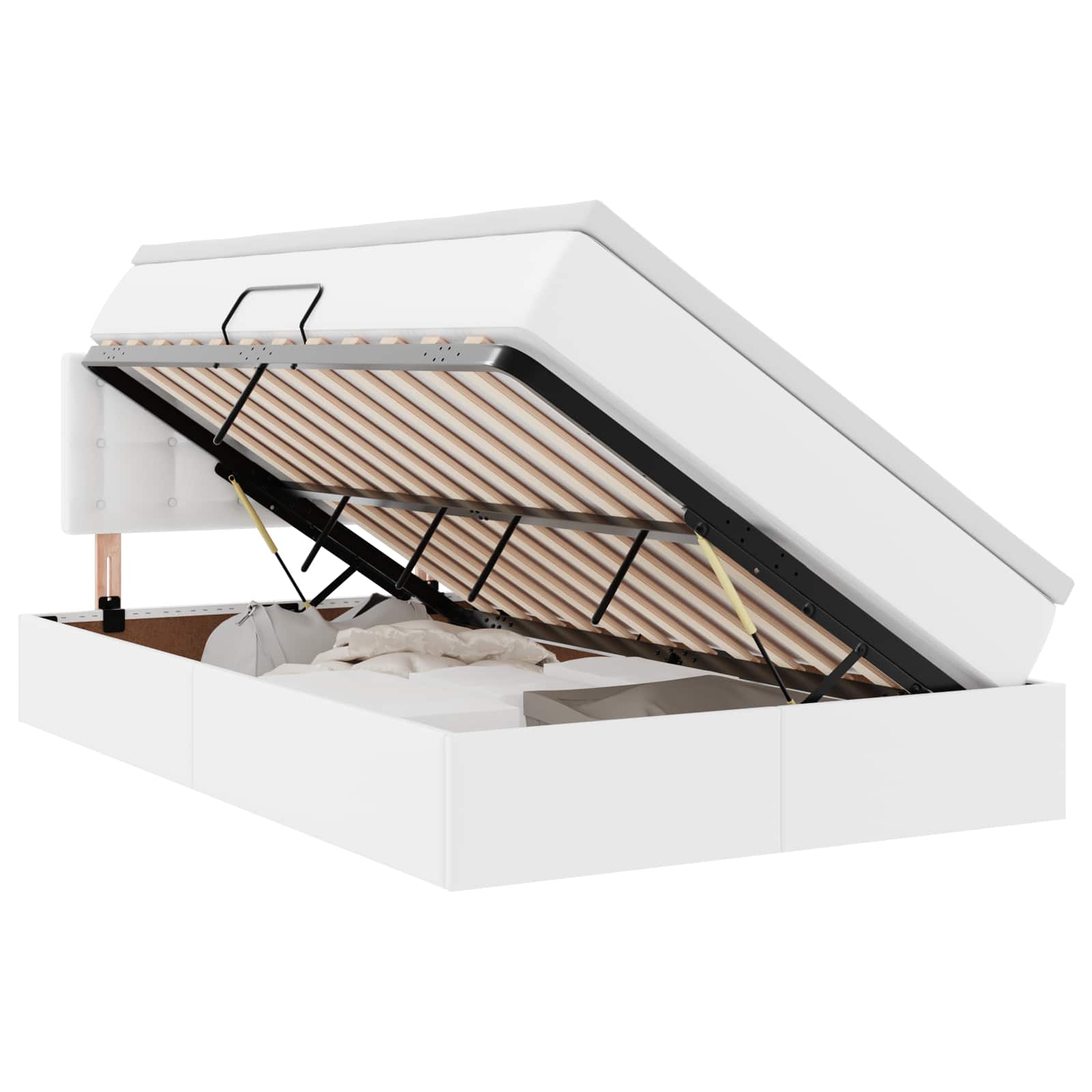 Letto con contenitore e materasso Bianco Puro 120 x 200 cm | homemem39