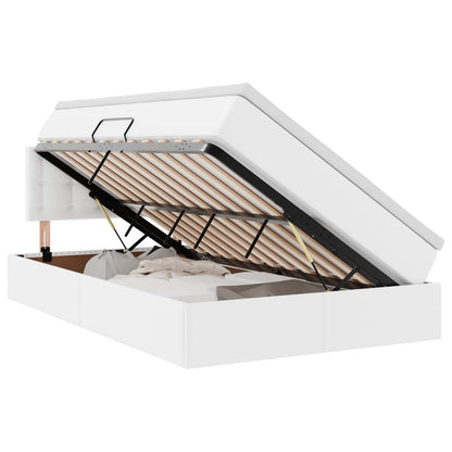 Letto con contenitore e materasso Bianco Puro 120 x 200 cm | homemem39
