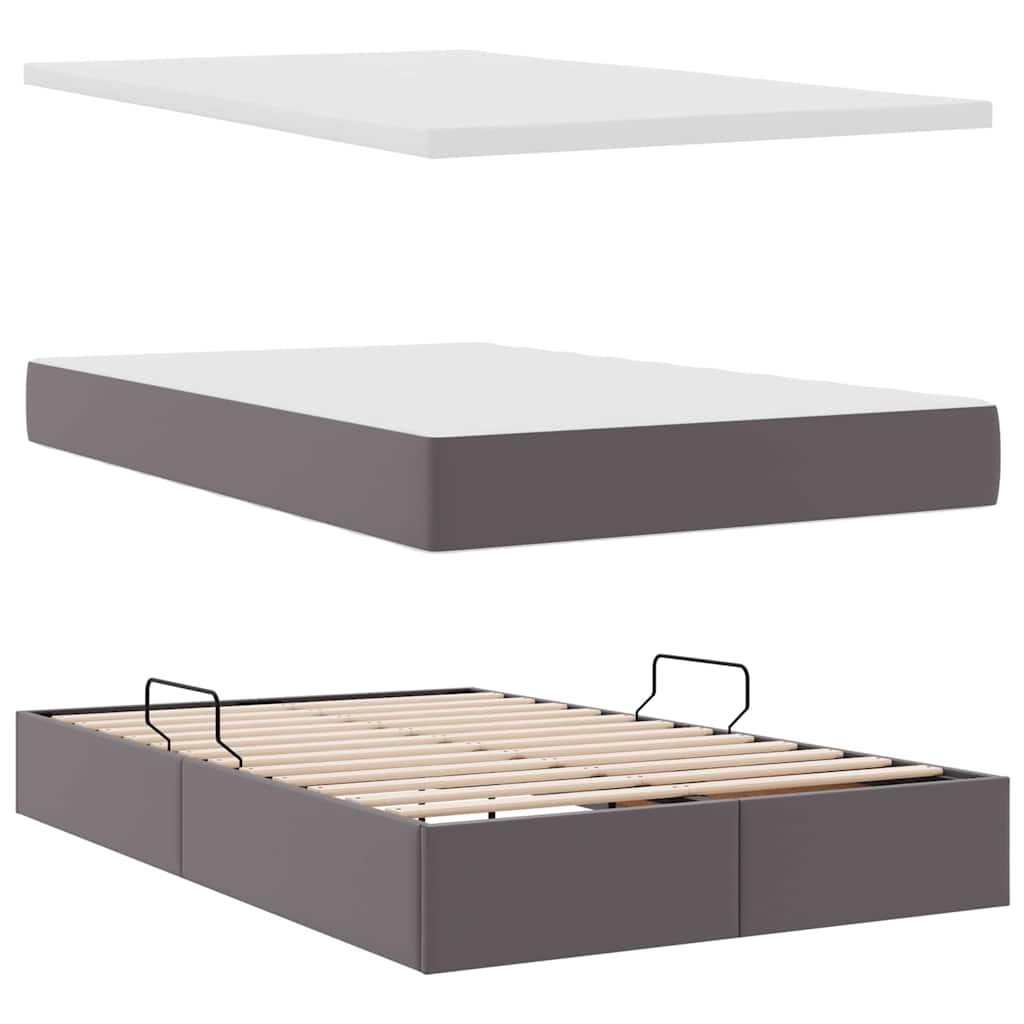 Letto con contenitore e materasso Grigio 120 x 200 cm | homemem39