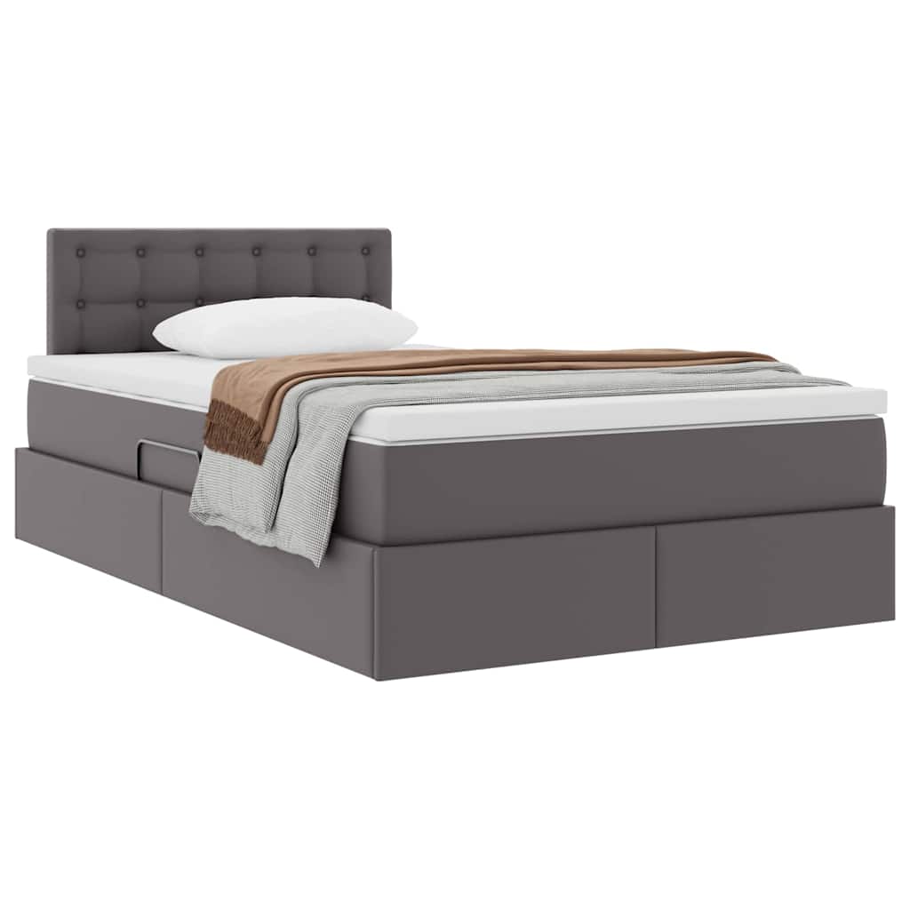 Letto con contenitore e materasso Grigio 120 x 200 cm | homemem39