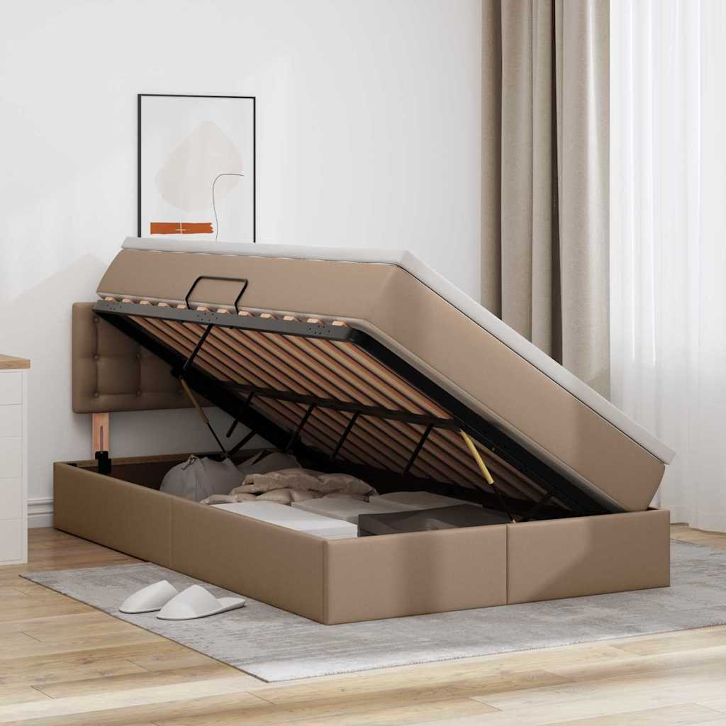 Letto con contenitore e materasso Cappuccino 120 x 200 cm | homemem39