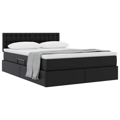 Letto con contenitore e materasso Nero 140 x 190 cm | homemem39